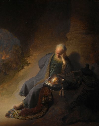 Jérémie lamentant la destruction de Jérusalem - Rembrandt van Rijn
