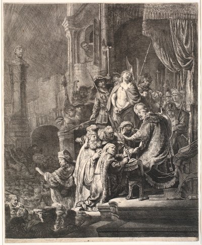 Jésus devant Pilate : grande planche - Rembrandt van Rijn