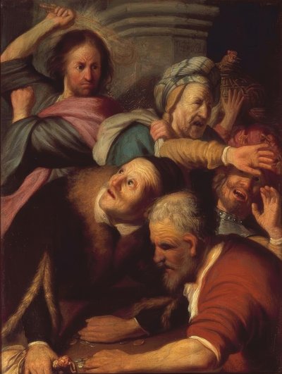 Jésus chasse les changeurs du temple - Rembrandt van Rijn