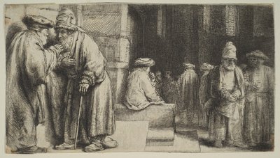 Juifs dans une synagogue - Rembrandt van Rijn
