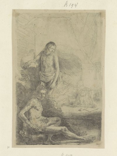 Jeune homme, assis et debout - Rembrandt van Rijn