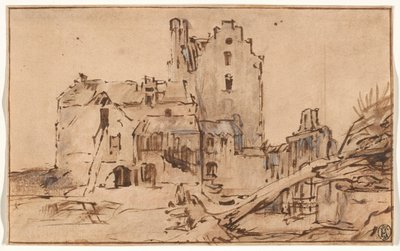 Le château de Kostverloren en décrépitude - Rembrandt van Rijn
