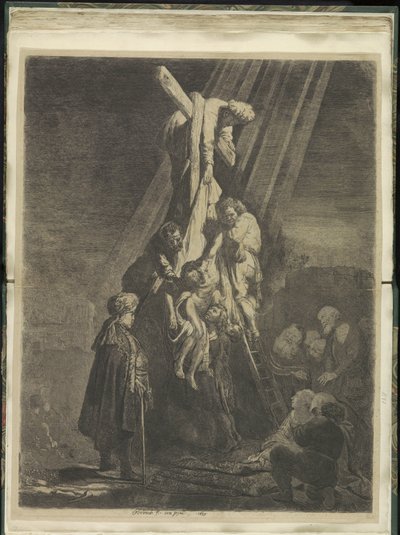 Descente de croix: deuxième plaque - Rembrandt van Rijn