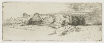 Paysage avec une ferme et la « maison à la tour » - Rembrandt van Rijn