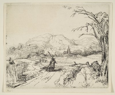 Paysage avec un berger et un chien, vers 1653 - Rembrandt van Rijn