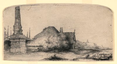 Paysage avec un obélisque - Rembrandt van Rijn