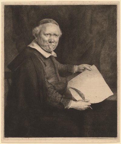 Lieven Willemsz van Coppenol: la grande plaque - Rembrandt van Rijn