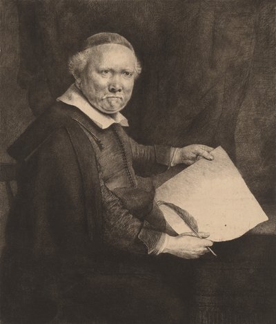 Lieven Willemsz van Coppenol : la grande plaque, 1658 - Rembrandt van Rijn