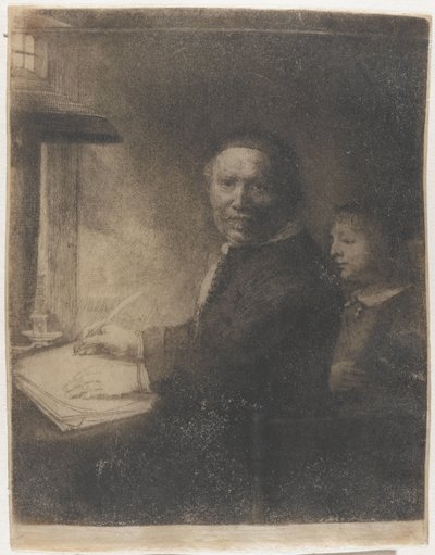 Lieven Willemsz. van Coppenol, maître écrivain : la plus petite plaque - Rembrandt van Rijn