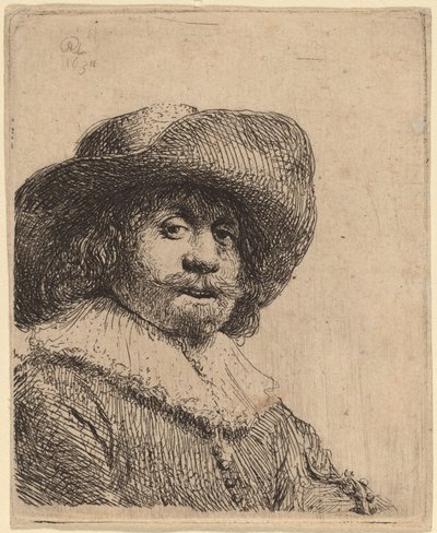 Homme au chapeau à larges bords - Rembrandt van Rijn