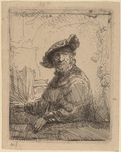 Homme dans une tonnelle - Rembrandt van Rijn