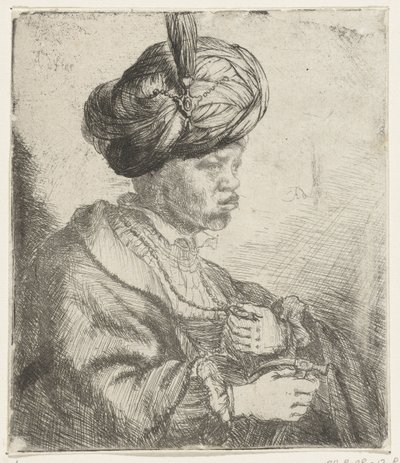 Homme avec turban - Rembrandt van Rijn