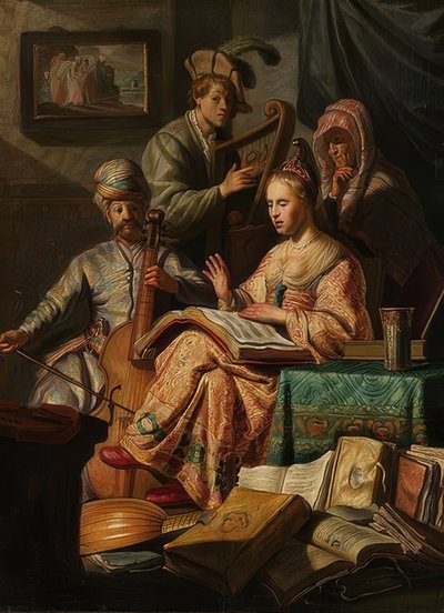 Société musicale - Rembrandt van Rijn