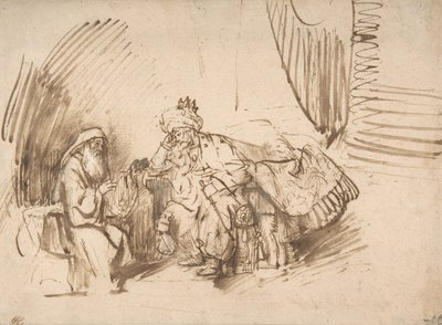 Nathan admonestant David, 1650-55 - Rembrandt van Rijn