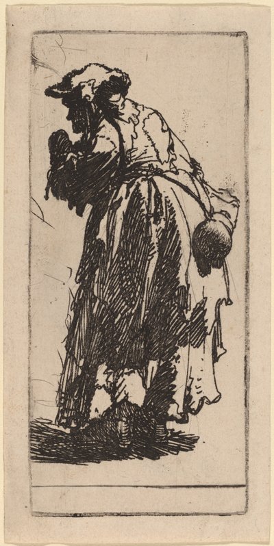Vieille mendiante avec une gourde - Rembrandt van Rijn