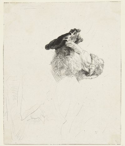 Un vieil homme se protégeant les yeux avec la main - Rembrandt van Rijn