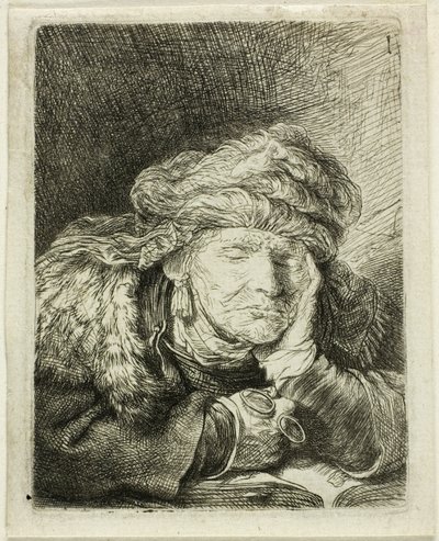 Vieille femme dormant - Rembrandt van Rijn