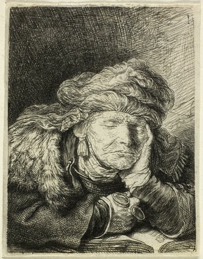 Vieille femme dormant - Rembrandt van Rijn