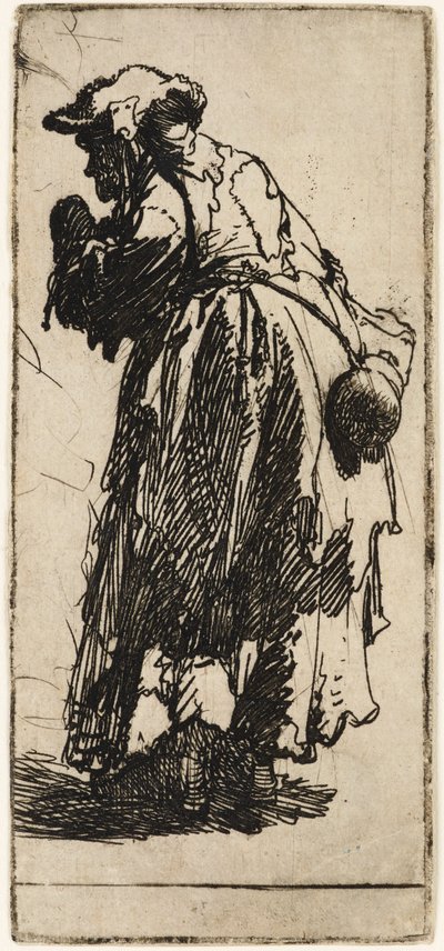 Vieille mendiante avec une gourde, vers 1629 - Rembrandt van Rijn