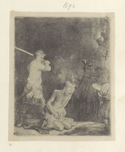 Décapitation de Jean-Baptiste - Rembrandt van Rijn