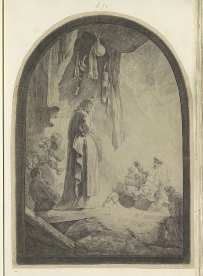Résurrection de Lazare : grande plaque - Rembrandt van Rijn