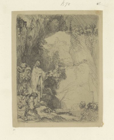 Résurrection de Lazare : petite plaque - Rembrandt van Rijn