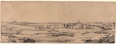 Panorama près de Bloemendaal montrant le domaine de Saxenburg (le champ des orpailleurs) - Rembrandt van Rijn