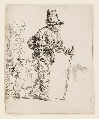 Une famille de paysans à la traîne - Rembrandt van Rijn