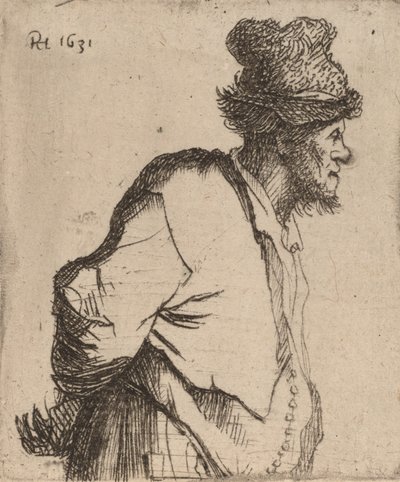 Paysant avec les Mains Derrière le Dos - Rembrandt van Rijn