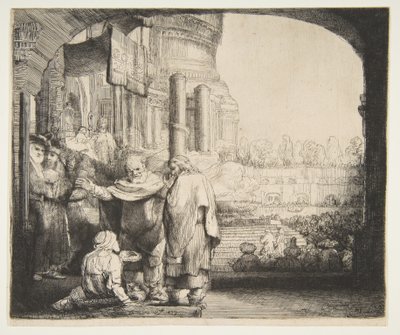 Pierre et Jean guérissant le paralytique à la porte du temple, 1659 - Rembrandt van Rijn