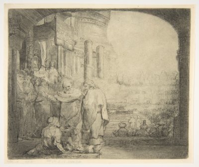 Pierre et Jean guérissant le paralytique à la porte du Temple, 1659 - Rembrandt van Rijn