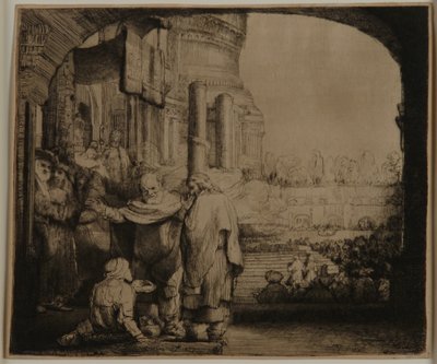 Pierre et Jean à la porte du Temple - Rembrandt van Rijn