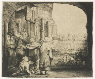 Pierre et Jean guérissant le paralytique à la porte du temple - Rembrandt van Rijn