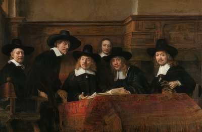 Portrait des doyens de la guilde des drapiers à Amsterdam. 1662 - Rembrandt van Rijn