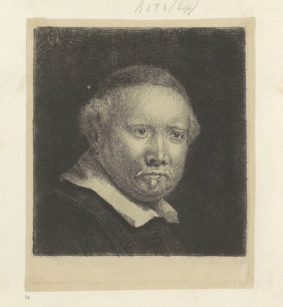 Portrait du maître écrivain Lieven Willemsz. van Coppenol: grande plaque - Rembrandt van Rijn