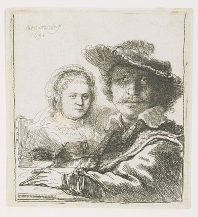 Rembrandt et sa femme Saskia - Rembrandt van Rijn