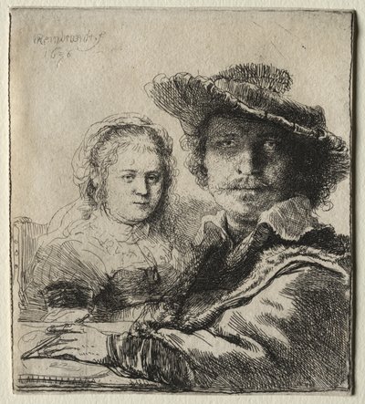 Rembrandt et sa femme Saskia, 1636 - Rembrandt van Rijn