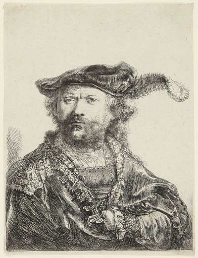 Rembrandt avec une casquette en velours - Rembrandt van Rijn
