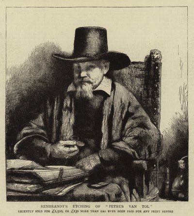 Gravure de Rembrandt de Petrus van Tol - Rembrandt van Rijn