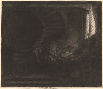 Saint Jérôme dans une chambre sombre - Rembrandt van Rijn