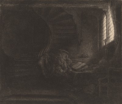 Saint Jérôme dans une chambre sombre, 1642 - Rembrandt van Rijn