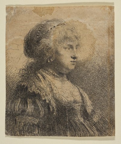 Saskia avec des perles dans les cheveux, 1634 - Rembrandt van Rijn