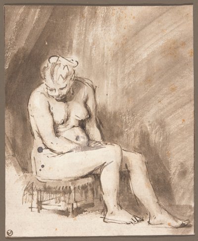 Femme nue assise - Rembrandt van Rijn