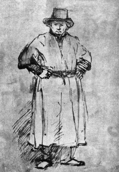 Autoportrait en manteau de peintre - Rembrandt van Rijn