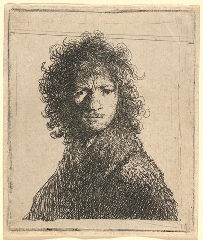 Autoportrait, fronçant les sourcils - Rembrandt van Rijn
