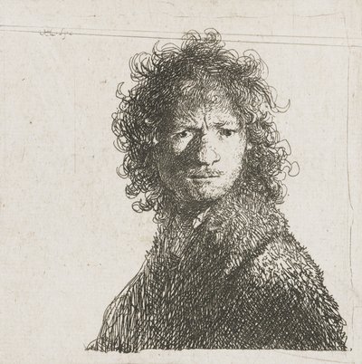 Autoportrait fronçant les sourcils, 1630 - Rembrandt van Rijn