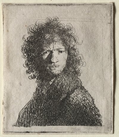 Autoportrait fronçant les sourcils : Buste, 1630 - Rembrandt van Rijn
