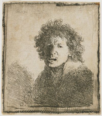 Autoportrait avec la bouche ouverte, 1630 - Rembrandt van Rijn
