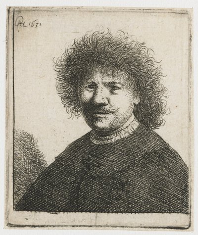 Autoportrait en manteau avec un col tombant : buste - Rembrandt van Rijn