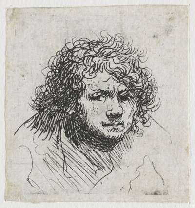 Autoportrait penché en avant : buste - Rembrandt van Rijn